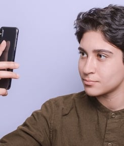 Person looking at smart phone